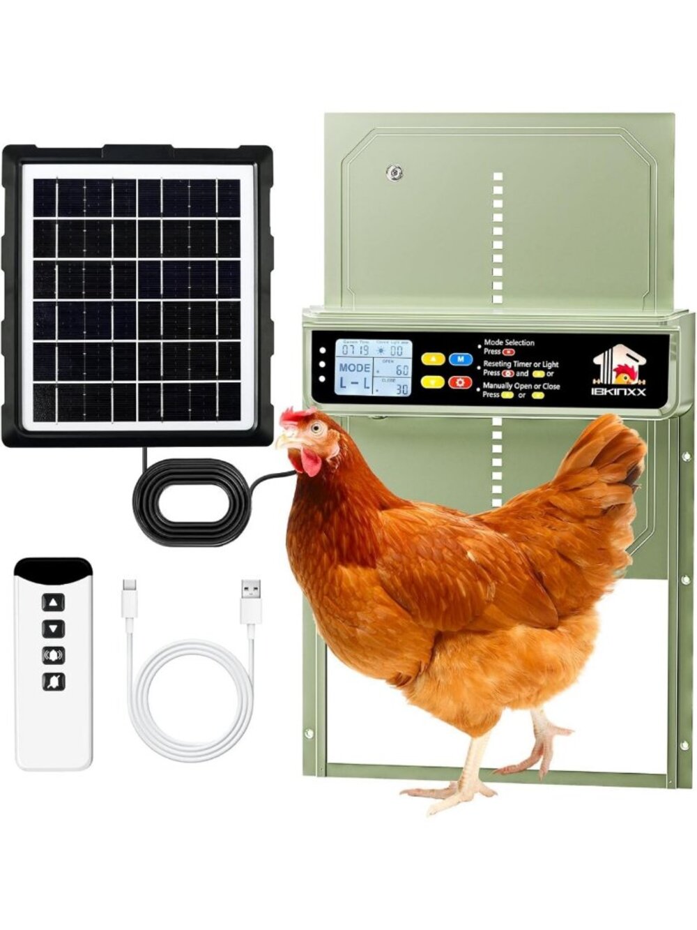 Solar-Powered Automatic Chicken Coop Door with Timer & Remote Control